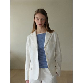 CRACKED JACQUARD WHITE BLAZER