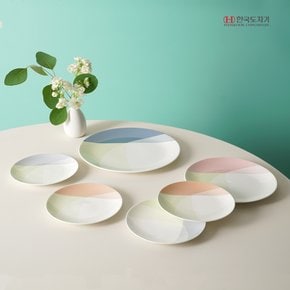 한국도자기 블루밍플라워 뷔페세트 6p 본차이나 식기 그릇