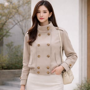JS3E0JP501[하이넥 더블 밴딩 숏 점퍼]