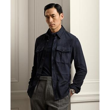 퍼플라벨 랄프 로렌 Purple Label 스웨이드 오버셔츠(MNPLOTW16020026410)