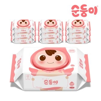 순둥이 nBpC-01/베이직 무향엠보싱 물티슈 캡형 100매 10팩