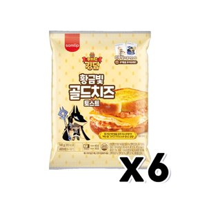 쿠키런 황금빛 골드치즈토스트 띠부씰포함 베이커리빵 140g x 6개