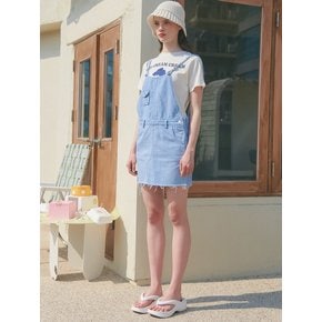 UP-268 오버롤 데님스커트 라이트블루 . OVERAL DENIM SKIRT LIGHT BLUE