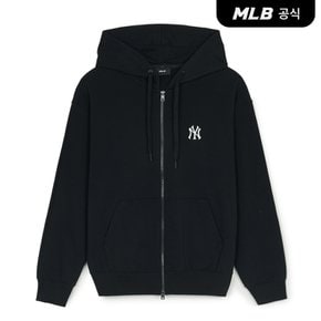 [엠엘비코리아공식] 베이직 스몰로고 오버핏 투웨이 후드집업 NY (Black)