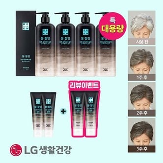 리엔 [싱글]리엔 물들임 새치커버 샴푸 550ml4개+80ml2개