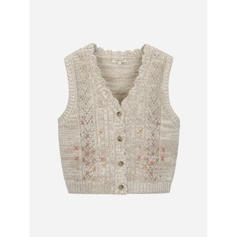 써스데이아일랜드 [KiiiKiii PICK] 플라워 자수 니트 베스트_T258MVT245W