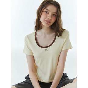 RVS Ringer Cropped T-Shirt Yellow