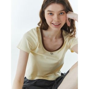 RVS Ringer Cropped T-Shirt Yellow