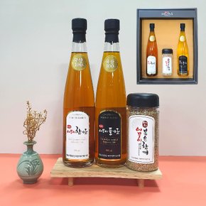 선물용 포장 국산 어무이 특호2호(참기름+들기름500ml+볶은참깨200g)