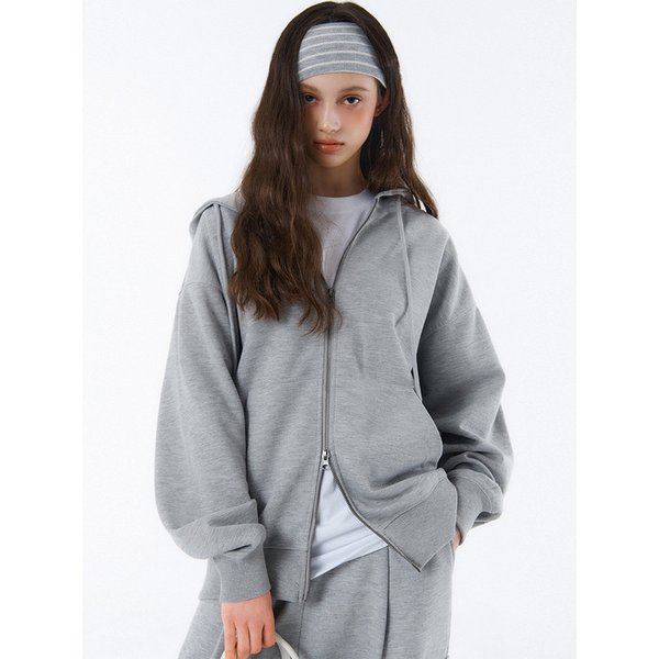 [Unisex] BASIC LINE OVER FIT 2-WAY ZIP-UP (2color)