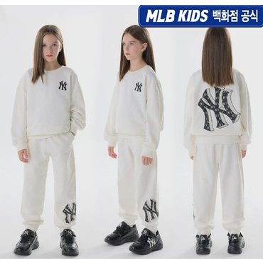 MLB키즈 (백화점공식) 24FW클래식 모노그램 기모 빅럭스 맨투맨 세트 7AS2M0246-50CRS