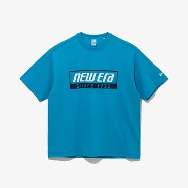 뉴에라 LIGHTERA 박스 로고 티셔츠 하와이안 블루 14679788