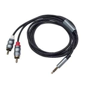 24K 금도금 3.5mm AUX to 2RCA 고급 스테레오 오디오 케이블 SW0058