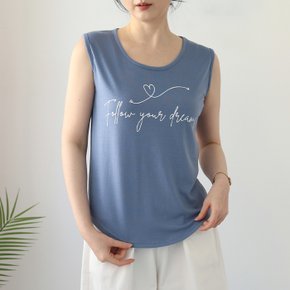 하트 스판 나시 티셔츠 /여름 라운드넥 데일리 VTS119
