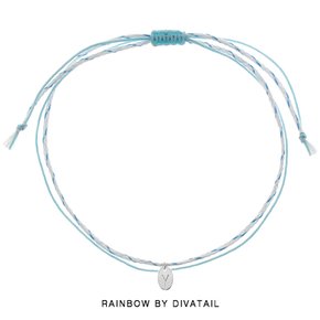 [Rainbow 발찌] 92.5 Silver Initial Blue Line Anklet