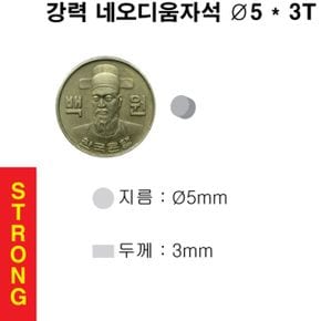 문구완구 초강력 네오디움 영구 원형 자석 5X3T 50개