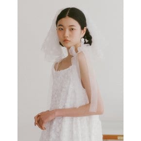 Bridal Rose Blooming Short Veil_white