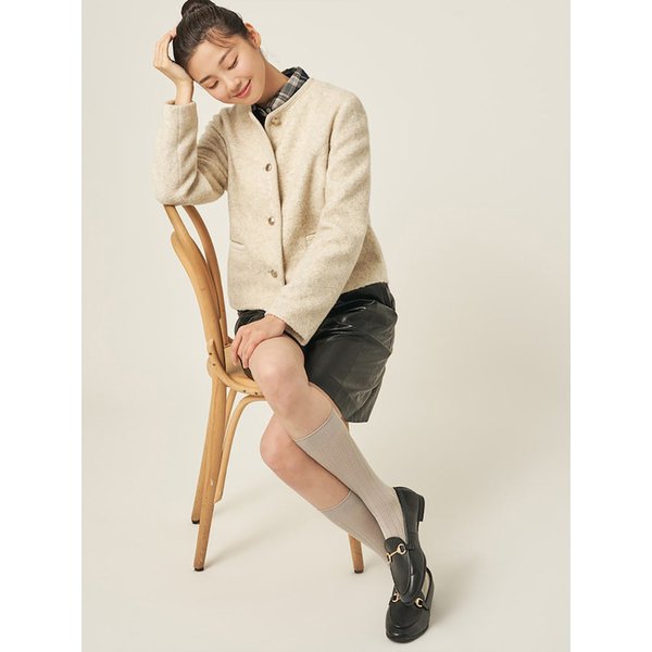 니트라이크 라운드넥 재킷  베이지 (BF5911C05A)