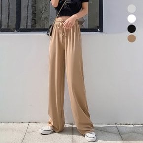 냉장고 쿨 플 밴딩 팬츠 와이드 고무줄 바지