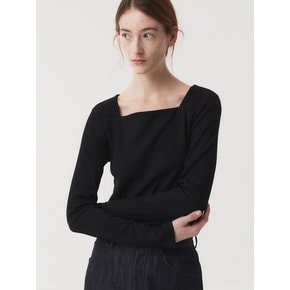 SQUARE RIB T-SHIRT (BLACK)