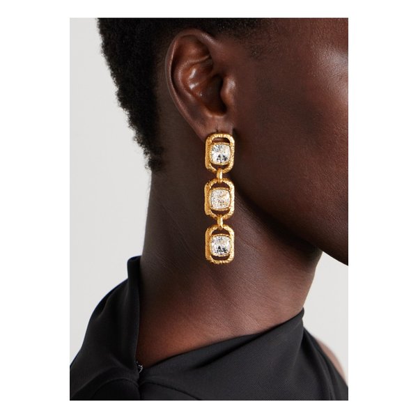 오스카 드 라 렌타 골드톤 크리스털 클립 이어링 46376663162898634