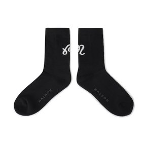 M 로고 자카드 크루 삭스 BLACK M6343PSC05BLK