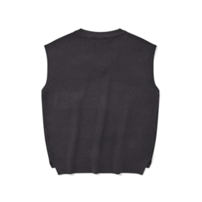 SP OVERSIZE SIDE SLITS KNIT VEST-CHARCOAL