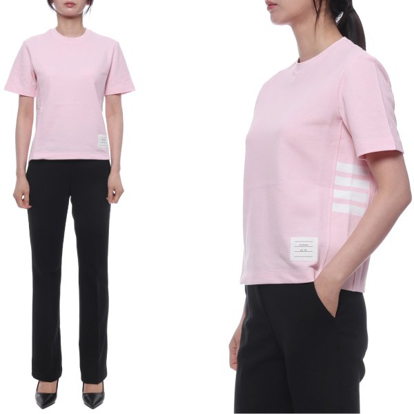 [부산점] 26SS 여성 사선 스트라이프 반팔티셔츠 (FJS207A 00050 680 26S)