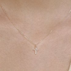 [sv925] cubic cross necklace