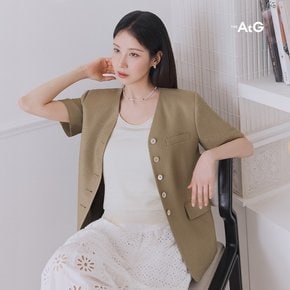 25SS 프렌치린넨 블렌디드 반팔 자켓