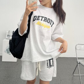 디트로이트 스타 트레이닝 세트 오버핏 루즈핏 빅사이즈 여름 여학생 반소매 추.._P424646991