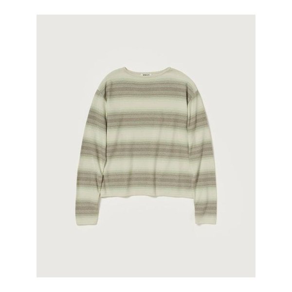 26SS 오라리 스웨터 A26SP02GB LIME GRAY STRIPE DOM