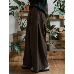 unisex side wide pants brown