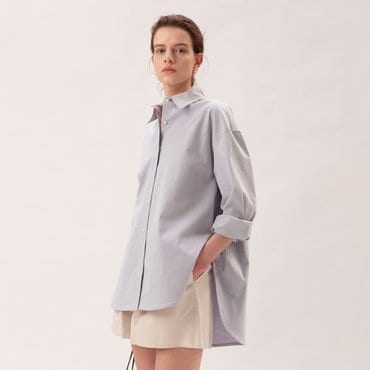 킨더살몬 SS20 Oversized Cotton Shirt Blue