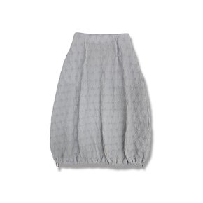 Flower embroidery Balloon Skirt(Light gray)