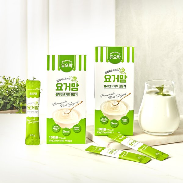 요거맘 10포(10회분) 1개 / 유산균 수제 그릭 플레인 요거트 제조