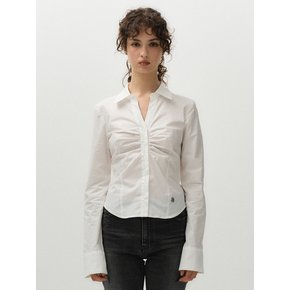 shirring shirt (white)