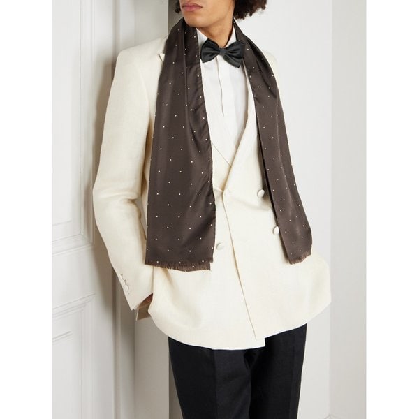 페이버브룩 폴카 도트 실크 트윌 스카프 46376663162990966