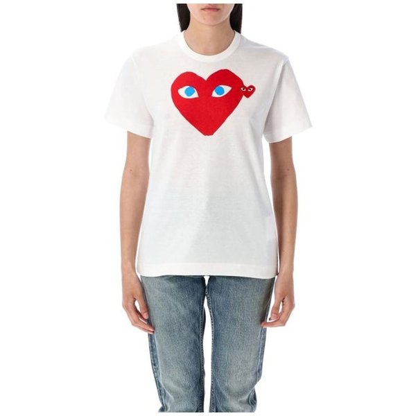 26SS 꼼데가르송 반팔 티셔츠 AX T086 051 1 WHITE DOM