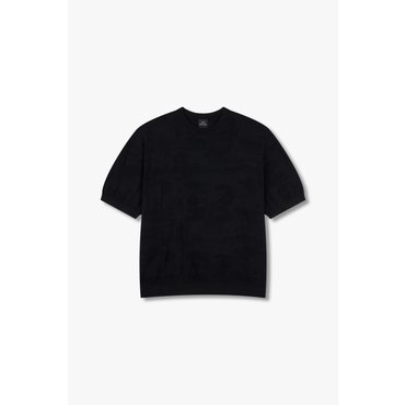 ARMANI EXCHANGE AX 남성 자카드 숏 슬리브 니트- 블랙(A415132011)