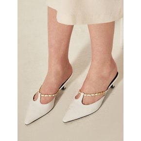 Vintage Chain Mule_White