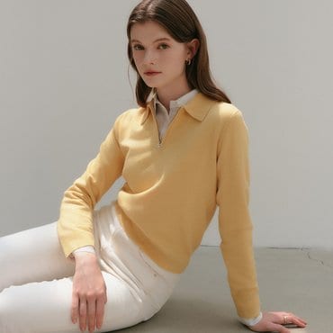 룩캐스트 멜로니 하프 집업 니트 / MELONY HALF ZIP-UP KNIT_3colors