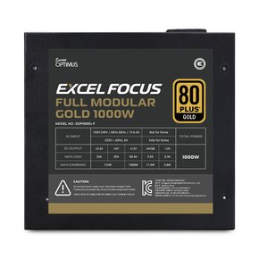 EXCEL FOCUS 1000W 80PLUS GOLD FULL MODULAR ATX 3.0 (PCIE5) 파워서플라이