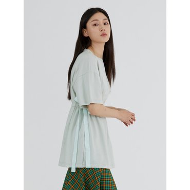 모던에이블 COTTON RIBBON SHIRRING POINT T-SHIRT - GREEN