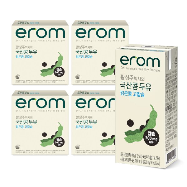 (m)이롬황성주 검은콩고칼슘두유 190ml x 64팩(16팩 x4박스)