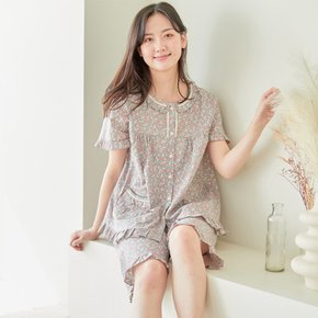 여성 순면 60수 꽃무늬 반팔 파자마 세트 5317