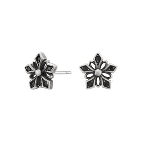Floral Black Stone Earring