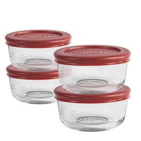 BPA free 라운드저장용기 4P세트(레드) (91553)