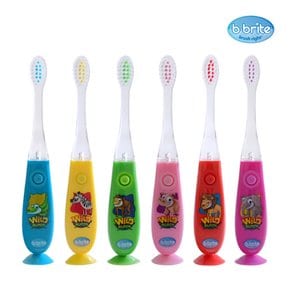 [비브라이트]어린이용 캐릭터 LED 타이머 칫솔(정글친구)-6개입