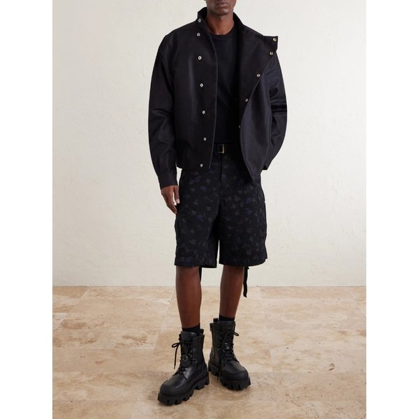 와이드 벨트 플로럴 프린트 코튼 캔버스 쇼츠 46376663162959944